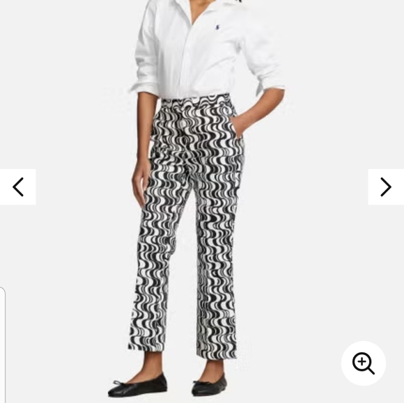 POLO RALPH LAUREN NEW GRAPHIC MOTIF SATEEN KICK FLARE PANT SEXY GROOVY ROCKSTAR - Picture 6 of 9